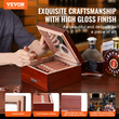 VEVOR 35 Cigar Humidor Glasstop Cedar Cigar Box Υγραντήρας &amp; υγρόμετρο &amp; συρτάρι