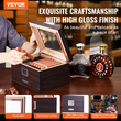 VEVOR 50 Cigar Humidor Glasstop Cedar Cigar Box Υγραντήρας &amp; υγρόμετρο &amp; συρτάρι