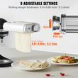 Εξάρτημα ζυμαρικών VEVOR για μίξερ με βάση KitchenAid, σετ ρολού κοπής ζυμαρικών από ανοξείδωτο ατσάλι 3 σε 1 που περιλαμβάνει ρολό φύλλου ζυμαρικών, κόφτη σπαγγέτι και φετουτσίνι, 8 ρυθμιζόμενο πόμολο πάχους Μακαριέρα