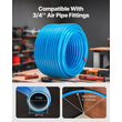 VEVOR Air Compressor Line Kit 3/4&#039;&#039; x 200FT HDPE-Aluminium Air Piping System Blue