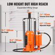 VEVOR Air Hydraulic Bottle Jack, 20 Ton/40000 LBS All Welded Bottle Jack, 265 - 500 mm Range Lifting, Manual Handle and Air Pump, for Car, Pickup, Truck, RV, Auto Repair, Industrial Engineering
