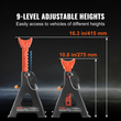 VEVOR Jack Stand, 3 Ton (6.000 lbs) Χωρητικότητα Jack Stand αυτοκινήτου Διπλό κλείδωμα, 10,8-16,3 ίντσες Ρυθμιζόμενο ύψος, για ανύψωση SUV, Pickup Truck, Αυτοκίνητο και UTV/ATV, Κόκκινο, 1 Pair