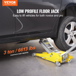VEVOR Χαμηλού Προφίλ δαπέδου Jack 3 Ton Heavy Duty Dual Piston Rapid Pump
