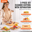 Πίνακας κοπής VEVOR Bamboo Premium Πολυχρηστική σανίδα κοπής με ενσωματωμένη λαβή