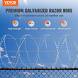 VEVOR Razor Wires, 98 ft Razor Barbed Wire, 2 Rolls Razor Wire Fence περίφραξη ξυραφιού, Double Spiral Razor Ribbon Barbed Wire Γαλβανισμένος φράχτης ξυραφιού, Rolls Razor for Garden