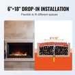 VEVOR 6 x 18 ιντσών Drop-in Fire Pit Pan, Ορθογώνιος Καυστήρας από Ανοξείδωτο Χάλυβα, Φυσικό &amp; Προπανικό Αέριο Fire Pan H-Burner 90.000 BTU για χρήση σε εσωτερικούς ή εξωτερικούς χώρους
