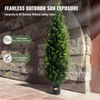 VEVOR 2 Pack 5&#039; Artificial Cedar Topiary Tree Faux Plant UV Decor In/Outdoor