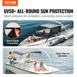 Επάνω κάλυμμα σκάφους VEVOR 4 Bow Bimini, Αποσπώμενα πλαϊνά τοιχώματα από διχτυωτό πλέγμα, 600D πολυεστερικός θόλος με σκελετό από κράμα αλουμινίου 1&quot;, Περιλαμβάνει μπότα αποθήκευσης, 2 στύλους στήριξης, 2 ιμάντες, 8&#039;L x 54&quot;H x 91&quot;-96&quot;W, Ανοιχτό γκρι