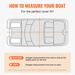 VEVOR Pontoon Boat Cover, 19&#039;-20&#039; Waterproof Trailerable Pontoon Cover, 800D Marine Grade PU Oxford Fabric, με κάλυμμα κινητήρα, 16 αντιανεμικούς ιμάντες πόρπης, ταιριάζει για 19&#039;-20&#039;L, πλάτος δοκού έως 96&quot;, γκρι