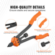 VEVOR Rivet Nut Tool, 16&quot; Rivnut Tool Kit with 13PCS Metric and SAE Mandrels, 186PCS Rivet Nuts, M3, M4, 10-24, M5, M6, 1/4-20, 8-32, 5/16-18, M8 , 3/8-16, M10, M12, 1/2-13, Με θήκη μεταφοράς