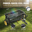 VEVOR Broadcast Spreader, 100 LB Tow Behind Poly Drop Spreader με 10&quot; τροχούς, Steel Spike Aerator, Fertilizer Spreader, Garden Seder και Salt Spreader, για κατοικίες, αγρόκτημα, σκληρό έδαφος, μαύρο