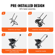 VEVOR Broadcast Spreader, 25 LB Walk-Behind Turf Spreader με 8&quot; τροχούς, Steel Push Fertilizer Spreader, Garden Seder και Salt Spreader, Σχεδιασμένο για κατοικίες, αγροκτήματα και σκληρό έδαφος, μαύρο
