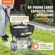 VEVOR Broadcast Spreader, 60 LB Walk-Behind Turf Spreader με 8&quot; τροχούς, Steel Push Fertilizer Spreader, Garden Seder και Salt Spreader, Σχεδιασμένο για κατοικίες, αγροκτήματα και σκληρά εδάφη, μαύρο