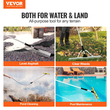 VEVOR Landscape Rake, 915mm Head Aluminum Landscape Rake, Lake Weed Rake με ρυθμιζόμενη λαβή επέκτασης 2600mm, σχοινί και πλωτήρα, για χαλάρωση εδάφους, περιποίηση γκαζόν, βοτανίζοντας λίμνη, κήπος, λίμνη