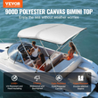 Κάλυμμα σκάφους VEVOR 3 Bow Bimini, 900D Πολυεστερικός θόλος με σκελετό από κράμα αλουμινίου 1&quot;, Αδιάβροχο και αντηλιακό, Περιλαμβάνει μπότα αποθήκευσης, 2 στύλους στήριξης, 4 ιμάντες, 6&#039;L x 46&quot;H x 67&quot;-72&quot;W, ελαφρύ Γκρί