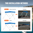 Κάλυμμα σκάφους VEVOR 3 Bow Bimini, 900D Πολυεστερικός θόλος με σκελετό από κράμα αλουμινίου 1&quot;, Αδιάβροχο και αντηλιακό, Περιλαμβάνει μπότα αποθήκευσης, 2 κοντάρια στήριξης, 4 ιμάντες, 6&#039;L x 46&quot; Υ x 67&quot;-72&quot; W, Pacific Μπλε