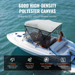 Επάνω κάλυμμα σκάφους VEVOR 3 Bow Bimini, Αποσπώμενα πλαϊνά τοιχώματα από διχτυωτό πλέγμα, 600D πολυεστερικός θόλος με πλαίσιο 1&quot; από κράμα αλουμινίου, Περιλαμβάνει μπότα αποθήκευσης, 2 πόλους στήριξης, 2 ιμάντες, 6&#039;L x 46&quot;H x 61&quot;-66&quot;W, Ανοιχτό γκρι
