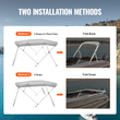 Κάλυμμα σκάφους VEVOR 4 Bow Bimini, 900D Πολυεστερικός θόλος με σκελετό από κράμα αλουμινίου 1&quot;, Αδιάβροχο και αντηλιακό, Περιλαμβάνει μπότα αποθήκευσης, 2 κοντάρια στήριξης, 4 ιμάντες, 8&#039;L x 54&quot;H x 91&quot;-96&quot;W, ελαφρύ Γκρί