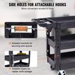 VEVOR Utility Service Cart, 3 Shelf 550LBS Heavy Duty Plastic Rolling Utility Cart με περιστρεφόμενους τροχούς 360° (2 με φρένα), ράφι μεσαίου χείλους, εργονομική λαβή αποθήκευσης για αποθήκη/Γκαράζ/Καθαρισμό