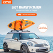 VEVOR Kayak Roof Rack 1 Pair J-Bar, Soft Roof Rack, Top Mount Tie Down, Carrier for kayak, Surf Board, Canoe, SUP, Ski Board, Mount on Car, SUV, Truck, 1 Kayak