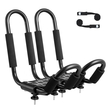 VEVOR Kayak Roof Rack 1 Pair J-Bar, Soft Roof Rack, Top Mount Tie Down, Carrier for kayak, Surf Board, Canoe, SUP, Ski Board, Mount on Car, SUV, Truck, 1 Kayak