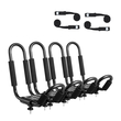 VEVOR Kayak Roof Rack 2 Pairs J-Bar, Soft Roof Rack, Top Mount Tie Down, Carrier for kayak, Surf Board, Canoe, SUP, Ski Board, Mount on Car, SUV, Truck, 2 Kayak