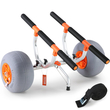 Καρότσι καγιάκ VEVOR Heavy Duty, χωρητικότητα φόρτωσης 350 λίβρες, αναδιπλούμενο καρότσι κανόε με λάστιχα 12&#039;&#039;, ρυθμιζόμενο πλάτος φορέα &amp; αντιολισθητικό πόδι στήριξης, για καγιάκ Canoes Paddleboards Float Mats Jon Boats