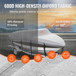 VEVOR Boat Cover, 4880-5640 mm Trailerable Waterproof Cover, 600D Marine Grade PU Oxford, με κάλυμμα κινητήρα και ιμάντες πόρπης, για V-Hull, Tri-Hull, Fish Ski Boat, Runabout, Bass Boat, Grey