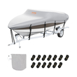 VEVOR Boat Cover, 5180-5790 mm Trailerable Waterproof Cover, 600D Marine Grade PU Oxford, με κάλυμμα κινητήρα και ιμάντες πόρπης, για V-Hull, Tri-Hull, Fish Ski Boat, Runabout, Bass Boat, Grey