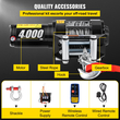 Βαρούλκο VEVOR 12V 4000 lb με ασύρματο τηλεχειριστήριο, ηλεκτρικό βαρούλκο με καλώδιο από ανθεκτικό χάλυβα μήκους 10 m 32,8 ποδιών