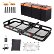 VEVOR Hitch Cargo Carrier, 60 x 24 x 6 σε αναδιπλούμενο ατσάλινο καλάθι φορτίου με κοτσαδόρο, 500 λίβρες ράφι μεταφοράς αποσκευών με αδιάβροχο σάκο φορτίου &amp; δίχτυ φορτίου, προσαρμοσμένο δέκτη κοτσαδόρου 2&quot; για παραλαβή φορτηγών SUV