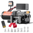 VEVOR Electric Winch, 12V 3000 lb Load Capacity Steel Rope Winch, IP55 3/16” x 39ft ATV UTV Winch with Wireless Handheld Remote &amp; 4-Way Fairlead for Towing Jeep Off-Road Truck Car Trailer Boat