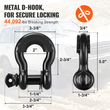 VEVOR Off-Road Recovery Kit, 3&quot; x 30&#039;, Heavy Duty Winch Recovery Kit με ιμάντα ρυμούλκησης 30.000 lbs, δεσμίδες D-ring 44.092 lbs, δέκτη δεσμών και τσάντα αποθήκευσης, για ATV, Jeephi, Off-Road