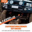 VEVOR Soft Shackle Synthetic Recovery Rope 2PCS 1/2&quot;x22&quot; 44092lbs Strength Break