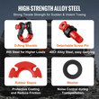 VEVOR 2 Pack 3/4&quot; D Ring Shackle with 7/8&quot; Screw pin 66139 lbs Strength break