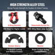 VEVOR 2 Pack 3/4&quot; D Ring Shackle with 7/8&quot; Screw pin 66139 lbs Strength break