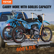 Μεταφορέας μοτοσυκλέτας VEVOR, 2-Bike 600 LBS Αλουμινένιος φορέας μοτοσικλέτας, ράμπα φόρτωσης, ρυμουλκούμενος ρυμουλκούμενου ποδηλάτου σκούτερ, ιμάντες καστάνιας και σταθεροποιητής, για αυτοκίνητο, φορτηγό με δέκτη κοτσαδόρου 2