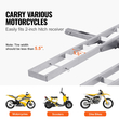 Μεταφορέας μοτοσυκλέτας VEVOR, 2-Bike 600 LBS Αλουμινένιος φορέας μοτοσικλέτας, ράμπα φόρτωσης, ρυμουλκούμενος ρυμουλκούμενου ποδηλάτου σκούτερ, ιμάντες καστάνιας και σταθεροποιητής, για αυτοκίνητο, φορτηγό με δέκτη κοτσαδόρου 2
