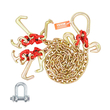 VEVOR 5/16&quot; x 3&#039; G80 Tow Chain V-Chain Bridle RTJ &amp; Grab Hooks Wrecker 10800 lbs