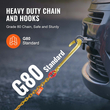 VEVOR 5/16&quot;x6&quot; G80 Tow Chain 15&quot; J Hook Long Shank RTJ &amp; Grab Hooks Wrecker Tie