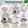 VEVOR Cat Tree 56,2&quot; Cat Tower with Cat Condo Sisal Scratching Post Ανοιχτό Γκρι