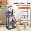 VEVOR Cat Tree 56,2&quot; Cat Tower with Cat Condo Sisal Scratching Post Dark Grey