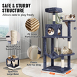 VEVOR Cat Tree 56,2&quot; Cat Tower with Cat Condo Sisal Scratching Post Dark Grey