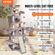VEVOR Cat Tree 68,5&quot; Cat Tower for Indoor Cats with Cat Condos Scratching Post