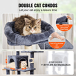 VEVOR Cat Tree 63&quot; Cat Tower with 2 Cat Condos Sisal Scratching Post Ανοιχτό γκρι