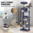 VEVOR Cat Tree 63&quot; Cat Tower with 2 Cat Condos Sisal Scratching Post Ανοιχτό γκρι