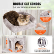 VEVOR Cat Tree 72&quot; Cat Tower with 2 Cat Condos Sisal Scratching Post Ανοιχτό γκρι