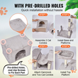VEVOR Cat Tree 72&quot; Cat Tower with 2 Cat Condos Sisal Scratching Post Ανοιχτό γκρι