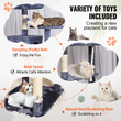 VEVOR Cat Tree 72&quot; Cat Tower with 2 Cat Condos Sisal Scratching Post Dark Grey