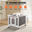 VEVOR Outdoor Cat House Ξύλινο Καταφύγιο Feral Cat με Πτερύγια Πόρτας Οροφής &amp; PVC